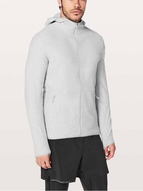 2018 Lululemon Surge Warm Full Zip Hoodie Heathered Sea Salt Rulu Men’s L Jacket